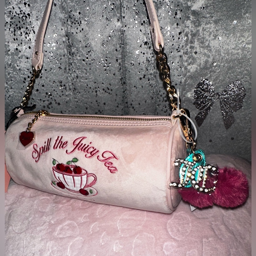 Juicy Couture Pink Spill the Juicy Tea  barrel bag